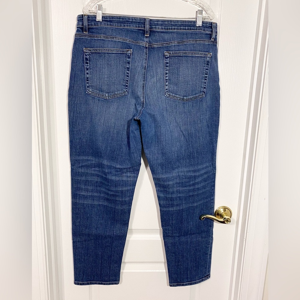 Eileen Fisher Organic Cotton High Waist Straight Leg Ankle Jeans Sz 14 USA MADE - Picture 2 of 11